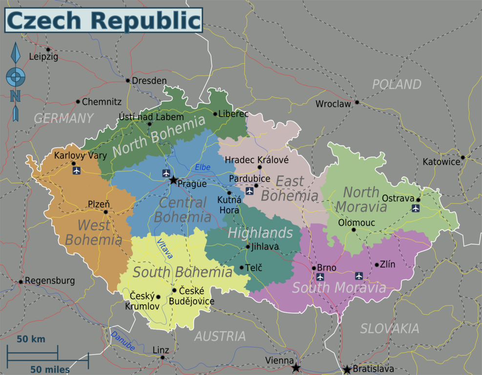 Wikivoyage Karte der Tschechischen Republik