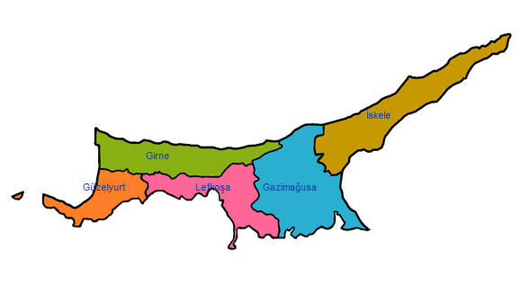 Administrative Aufteilung Nordzyperns