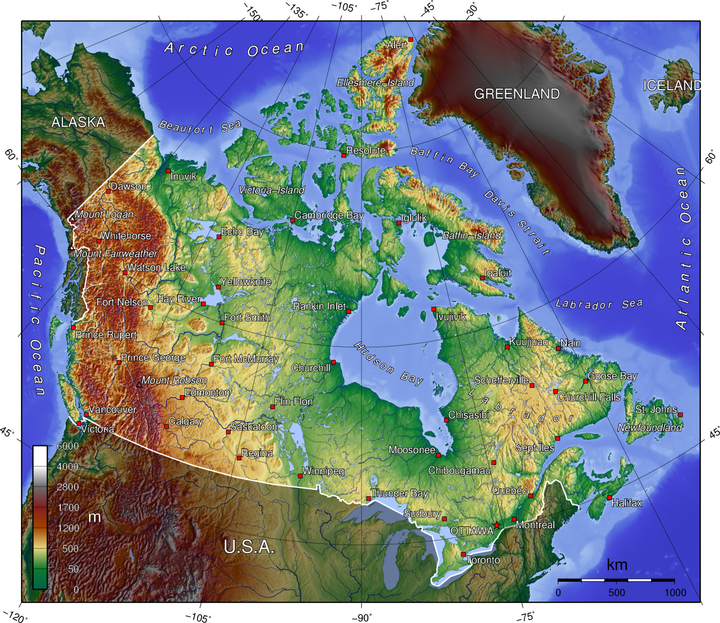 Landkarten von Kanada