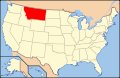 Lagekarte von Montana