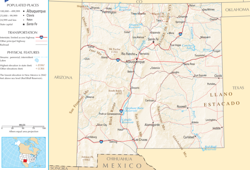 Karte von New Mexico