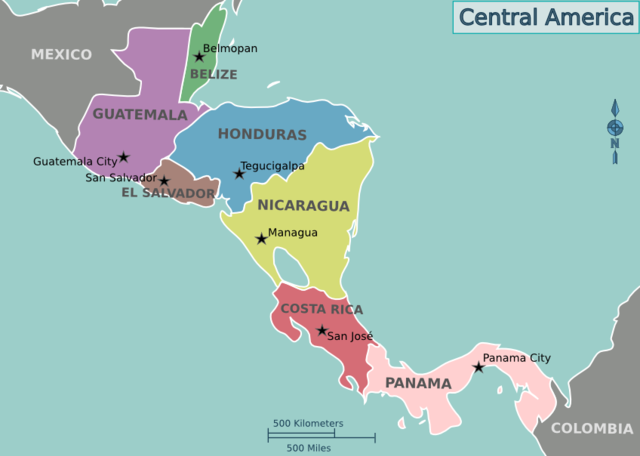 Grafik: Politische Karte Zentralamerika