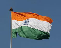 Wehende Indische Nationalflagge