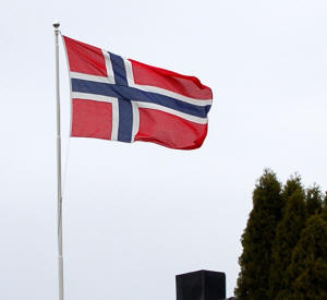 Wehende norwegische Flagge