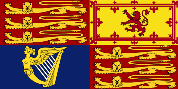 Royal Standard des Vereinigten Königreichs - verwendet in England, Wales und Nordirland