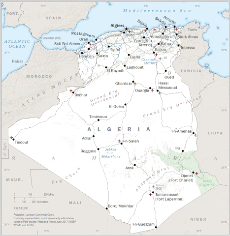 Landkarte Algerien