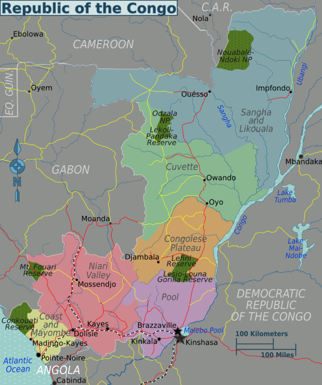 Wikivoyage-Karte der Republik Kongo