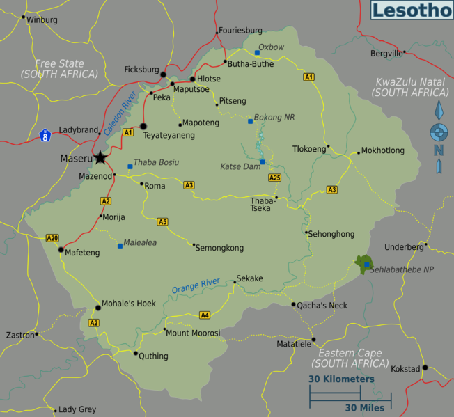 File:Lesotho regions map.png