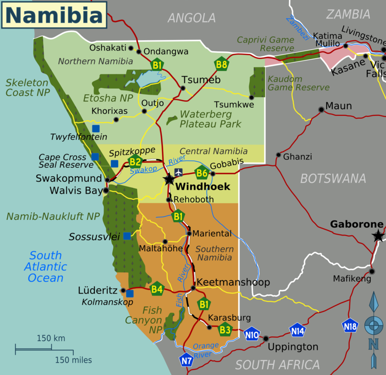 Wikivoyage-Karte von Namibia