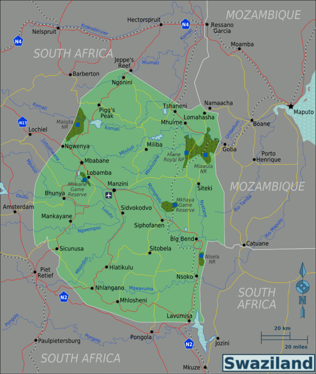 Wikivoyagekarte Swasiland