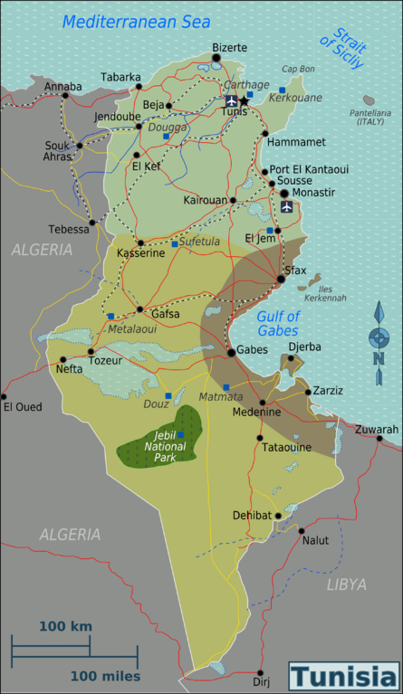 Wikivoyage Karte von Tunesien