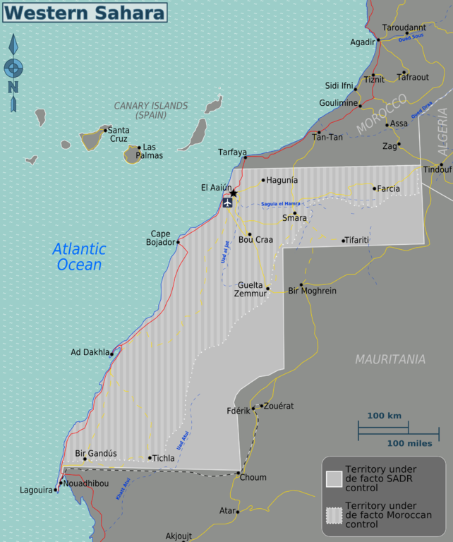 Wikivoyagekarte der Westsahara