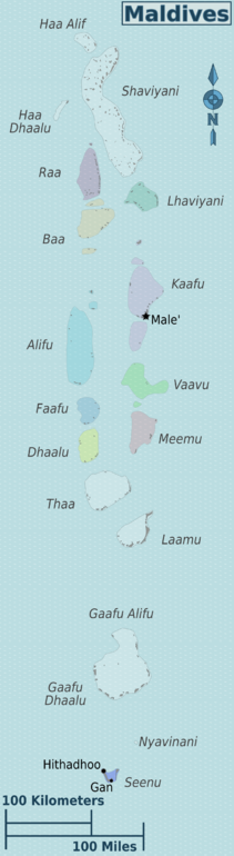 Wikivoyagekarte der Malediven