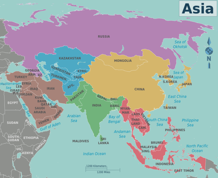 Wikivoyagekarte Asien