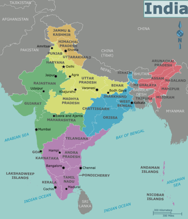 Wikivoyage-Karte von Indien