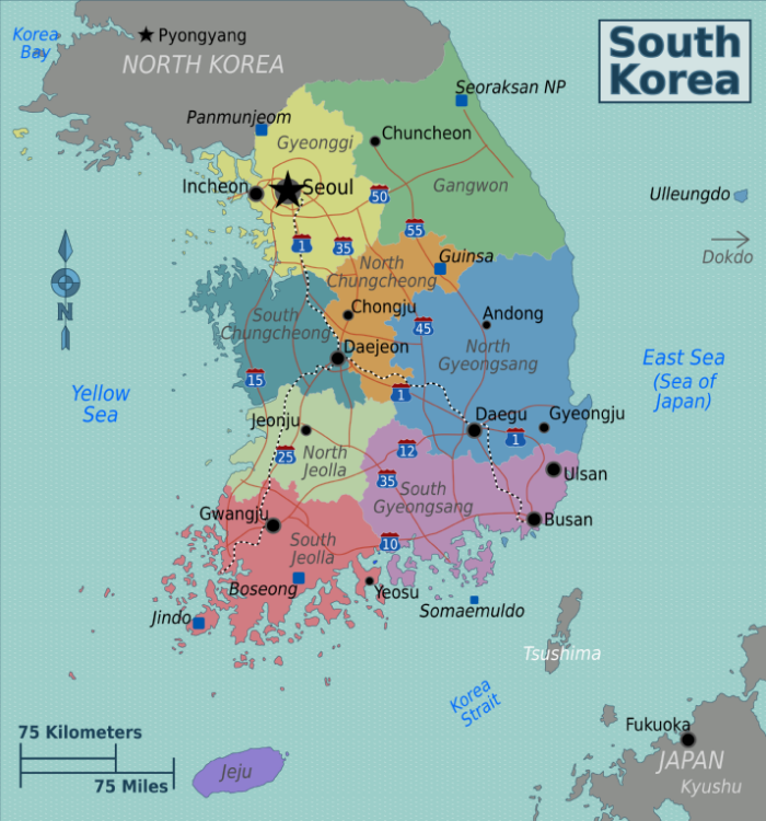 Wikivoyage Karte Südkorea
