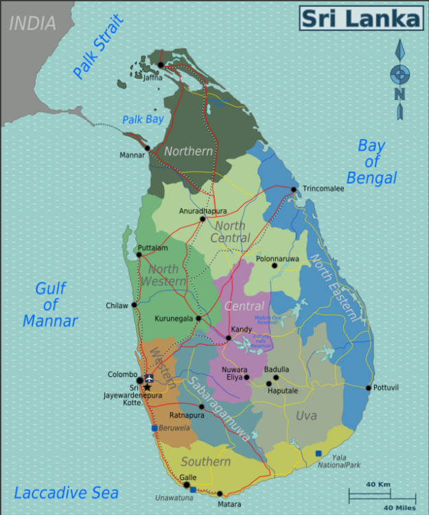 Wikivoyage-Karte Sri Lanka