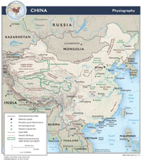 Physische Karte von China