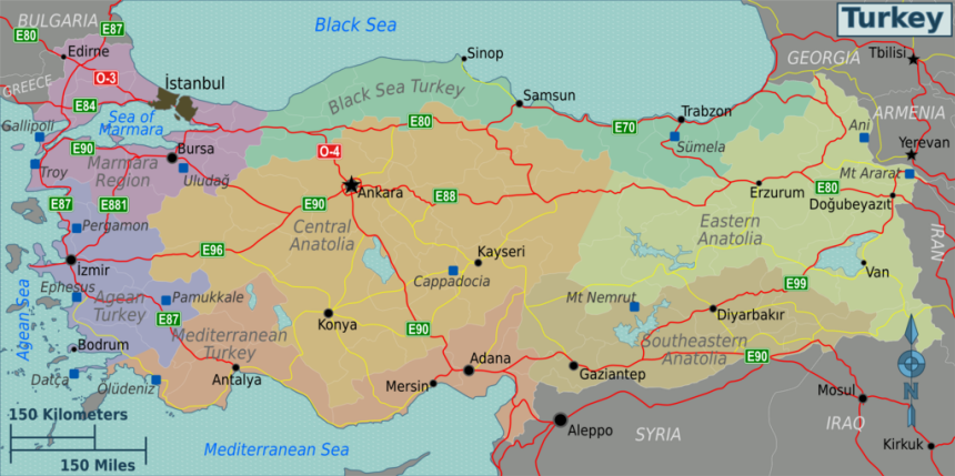 Wikivoyayge Karte der Türkei