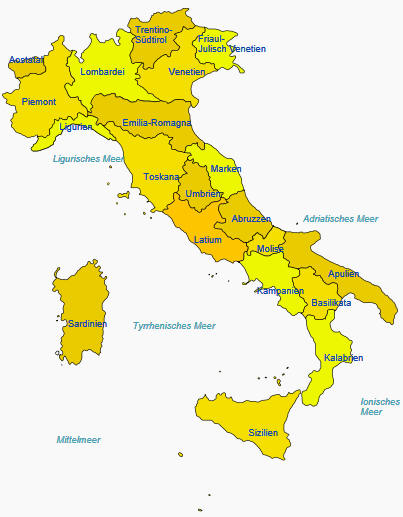 Regionenkarte Italien