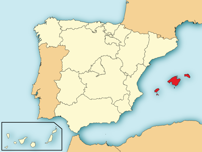 Lagekarte der Balearen