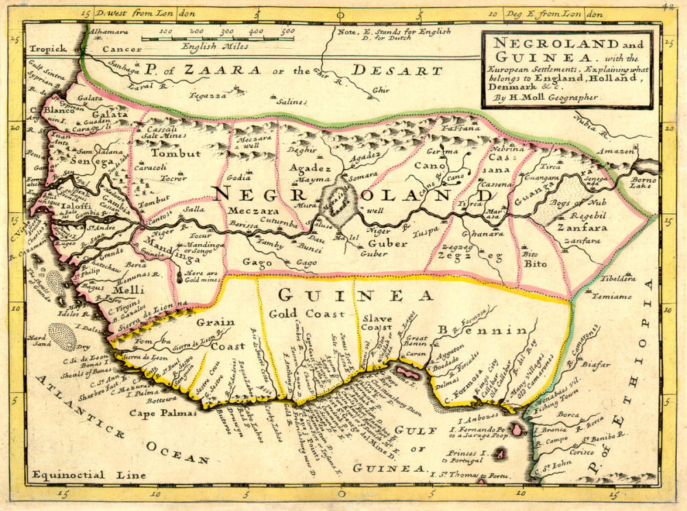 Karte der Guineaküste und von Negroland