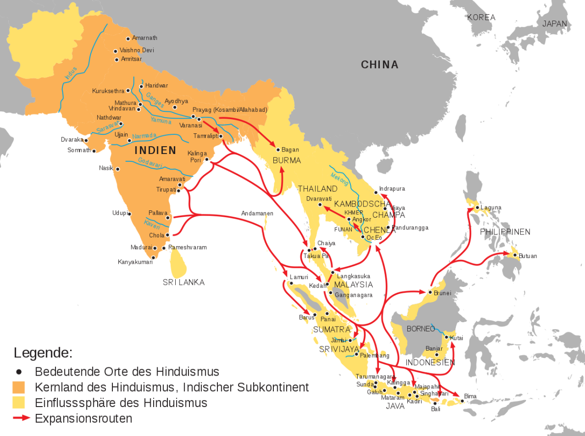 Ausbreitung hinduistischen Kultureinflusses nach Südostasien