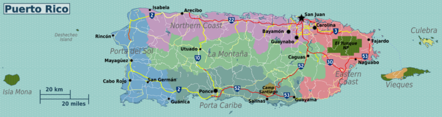 Wikivoyagekarte von Puerto Rico