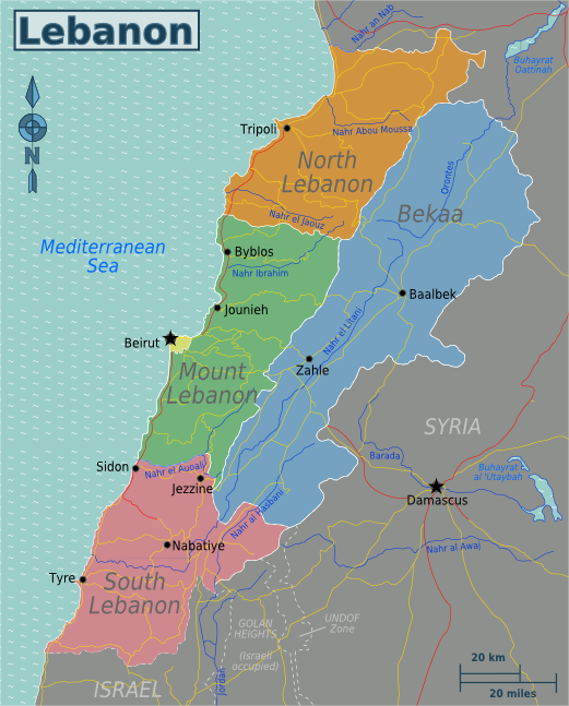 Wikivoyage Karte vom Libanon