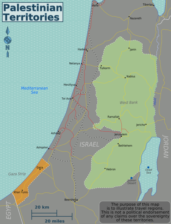 Wikivoyage Karte von Palestina
