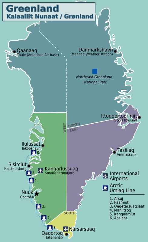 Wikivoyagekarte von Grönland