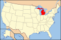 Lagekarte von Michigan