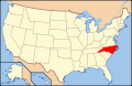 Lagekarte von North Carolina