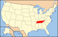 Lagekarte von Tennessee