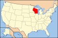 Lagekarte von Wisconsin