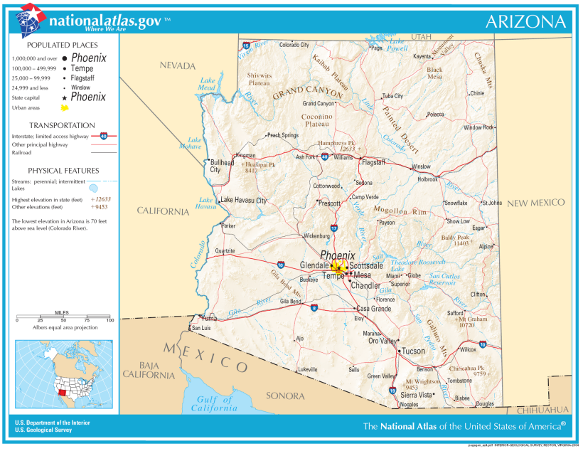 Karte von Arizona