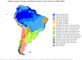 Klimakarte von Südamerika