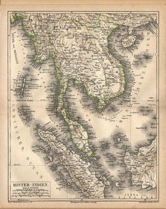 Historische Karte von Hointerindien, 1876