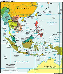 Politische Karte Südostasien