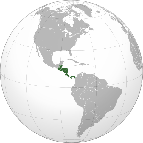 Grafik Orthographische Projektion vonn Zentralamerika