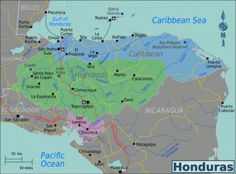 Grafik: Regionalkarte Honduras