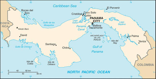Grafik: Übersichtskarte von Panama