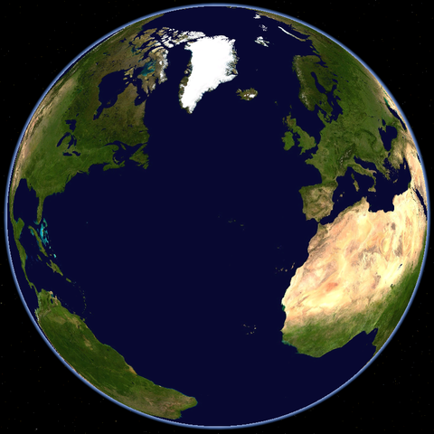 Satellitenaufnahme vom Nordatlantik