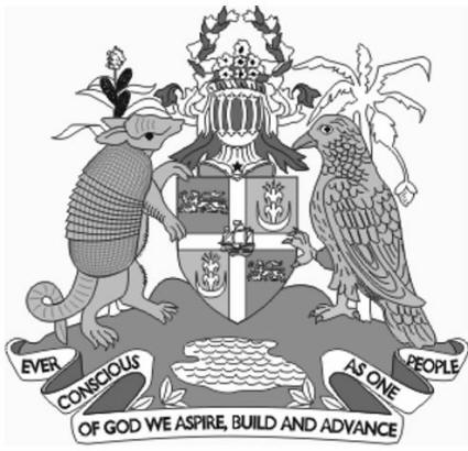 Das Wappen von Grenada in Schwarz und Weiss
